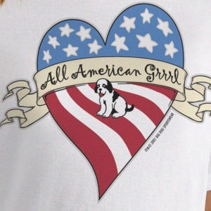 New Big Dog T Shirt All American Grrrl White 2X
